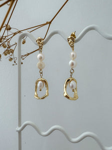 Loloma - Circle Double Pearl Drop Hoops