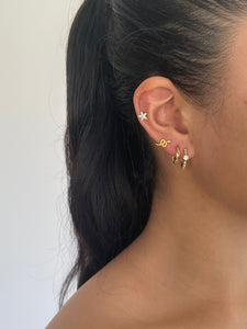 Maria - Studded Gem Mini Hoops