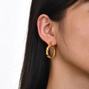 Sophie - Waterproof Twisted Statement Hoops