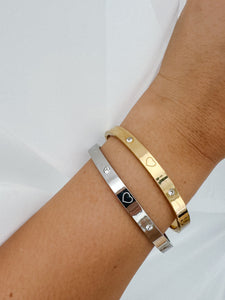 Vera - Waterproof Mini Stone and Heart Bangle