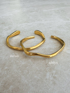 Adelyn - Waterproof Thick Irregular Wave Cuff Bangle