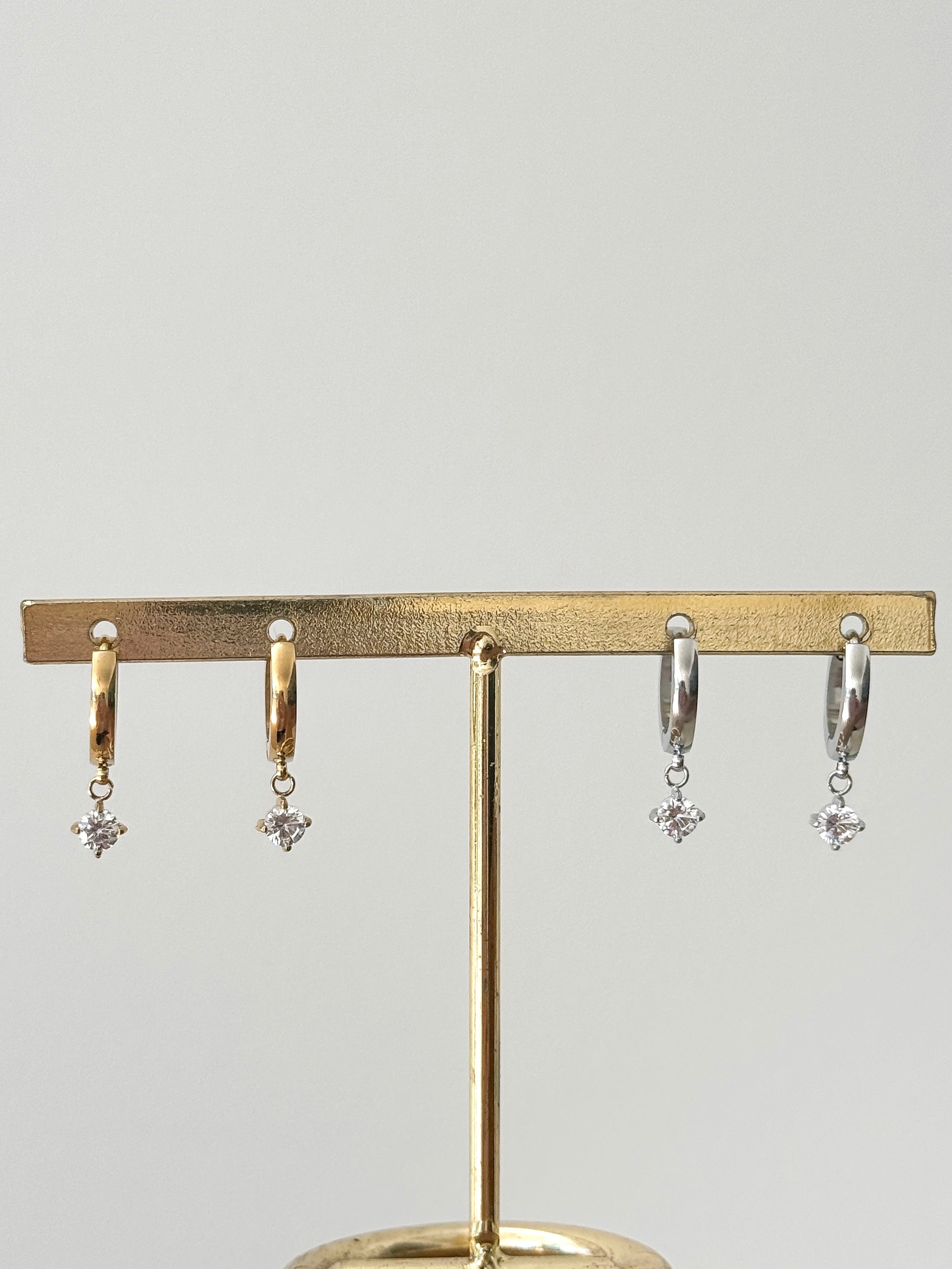Kelsey - Waterproof Circle Stone Mini Hoops