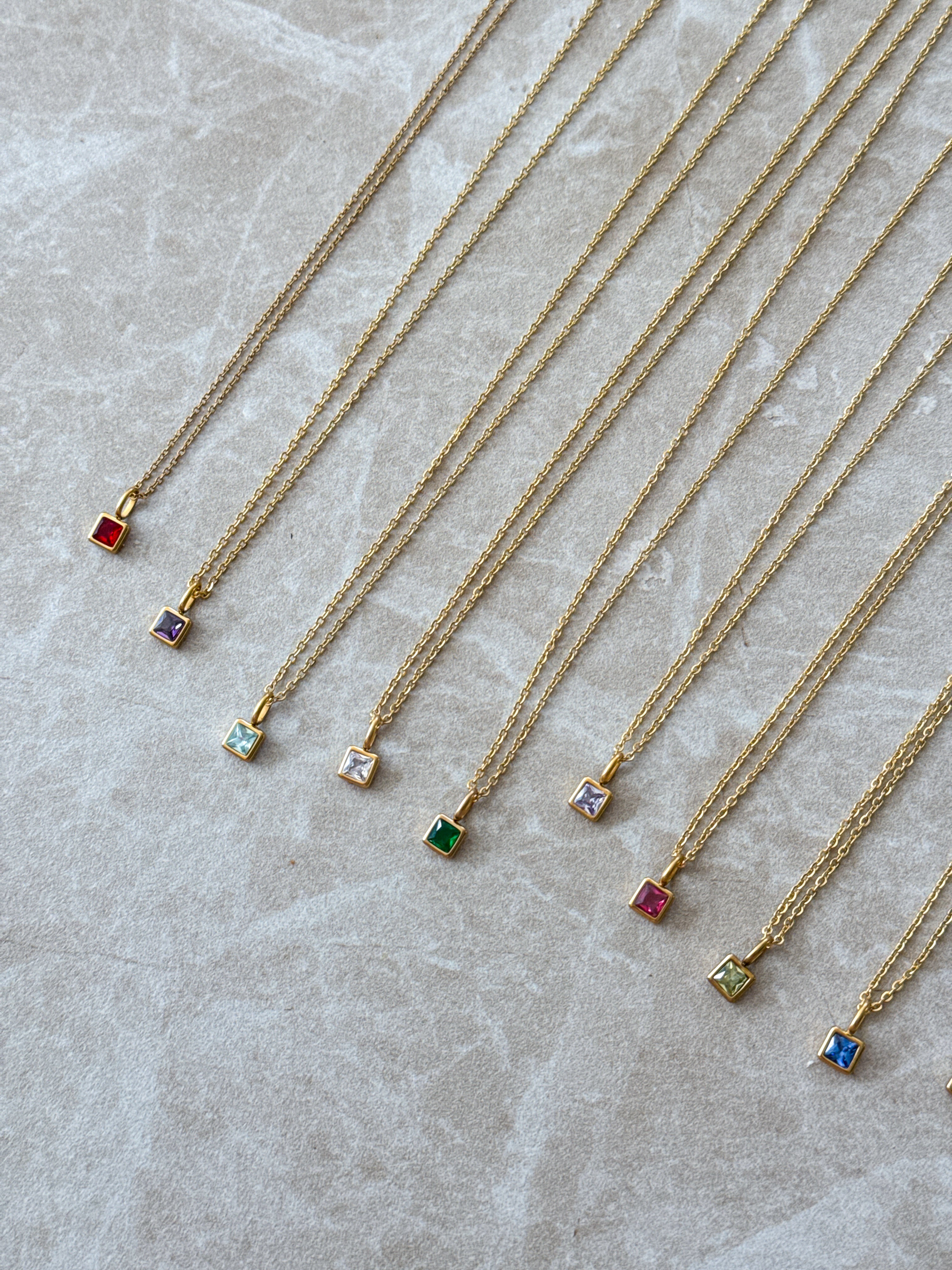 Birthstone Pendant - Multiway Waterproof Necklace