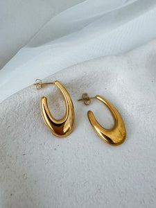 Lien - Waterproof Elongated Statement Hoops