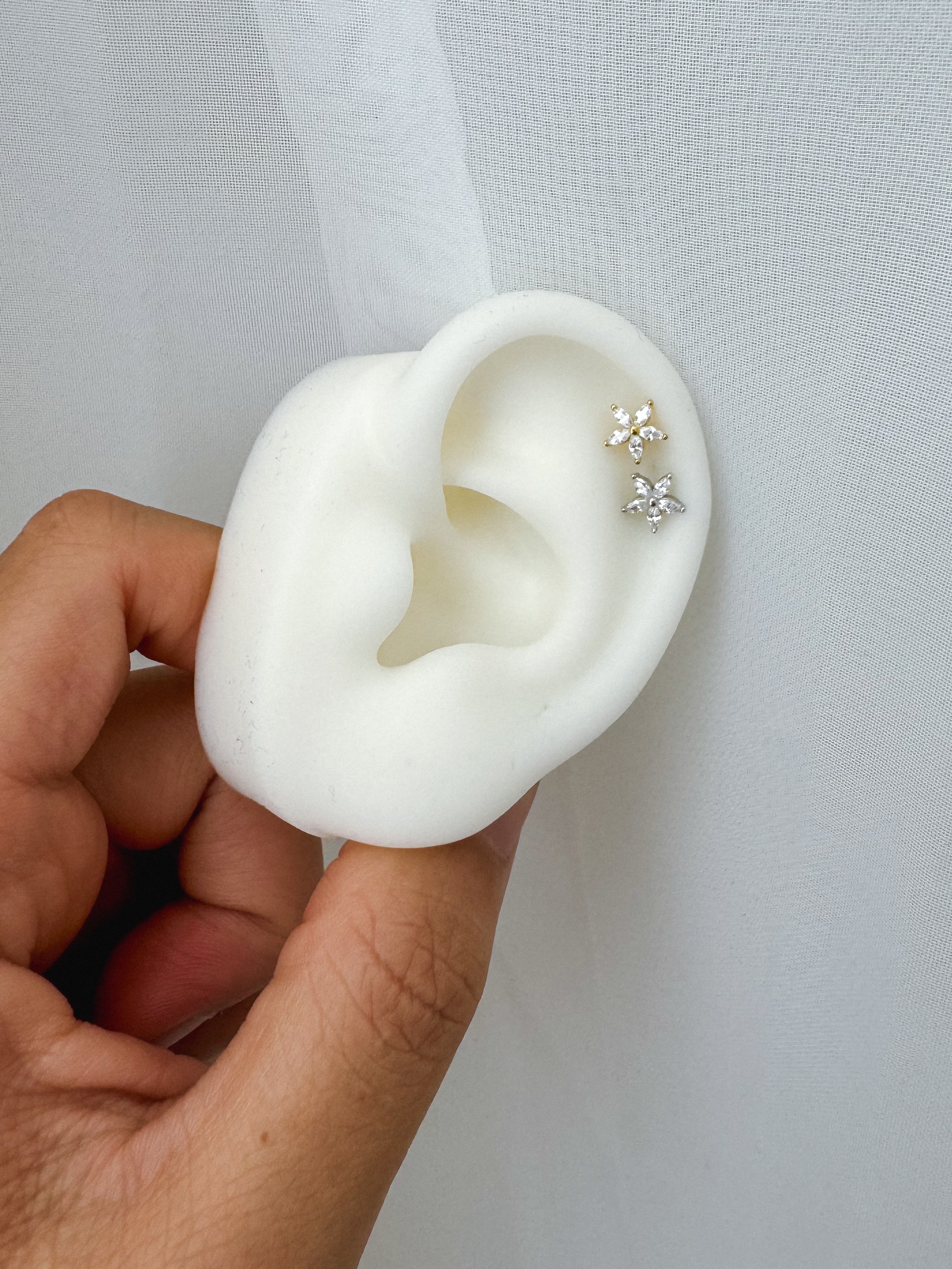 Sue - Waterproof Flower Helix Stud