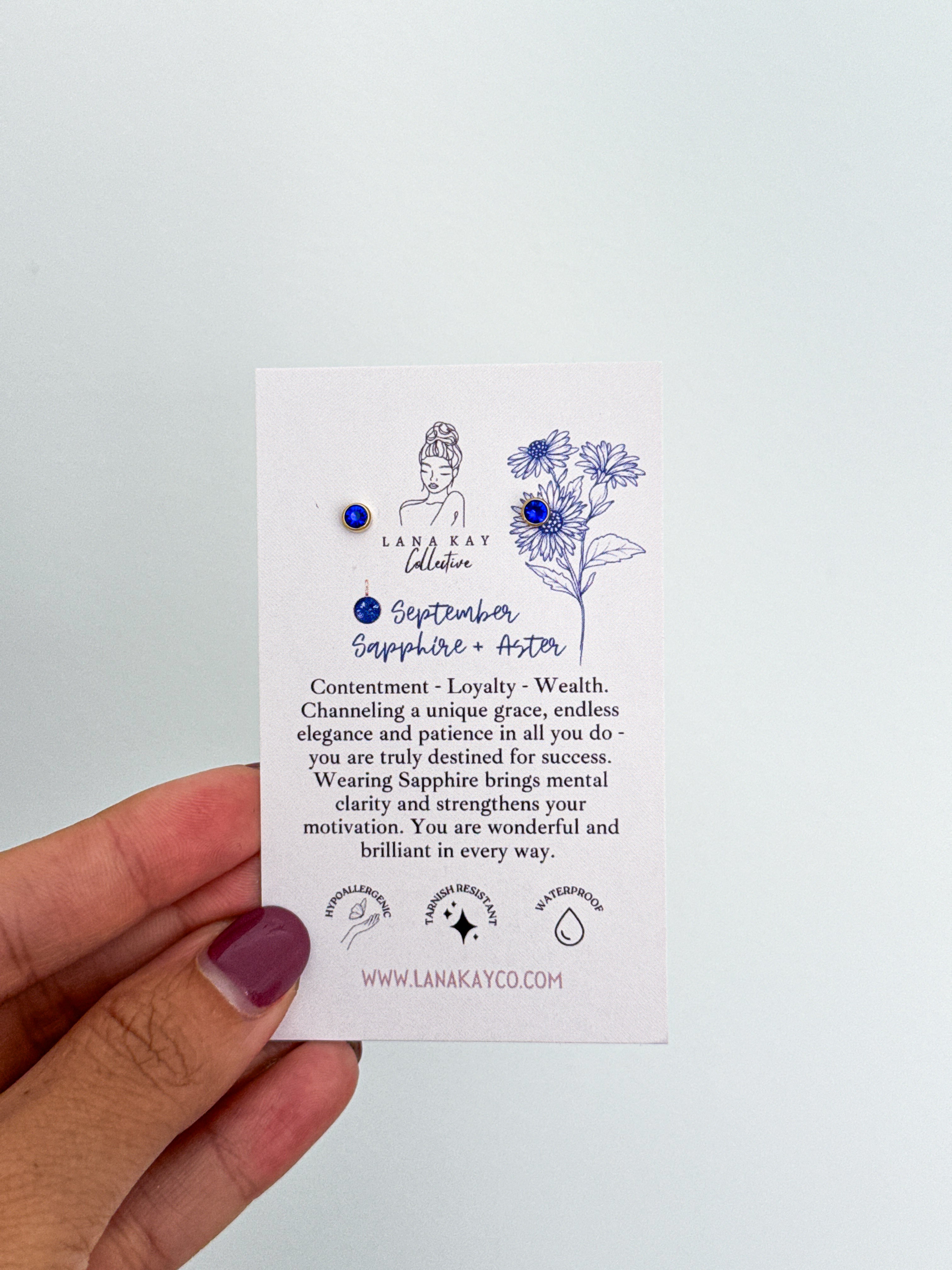 Birthstone Waterproof Earrings (Studs)