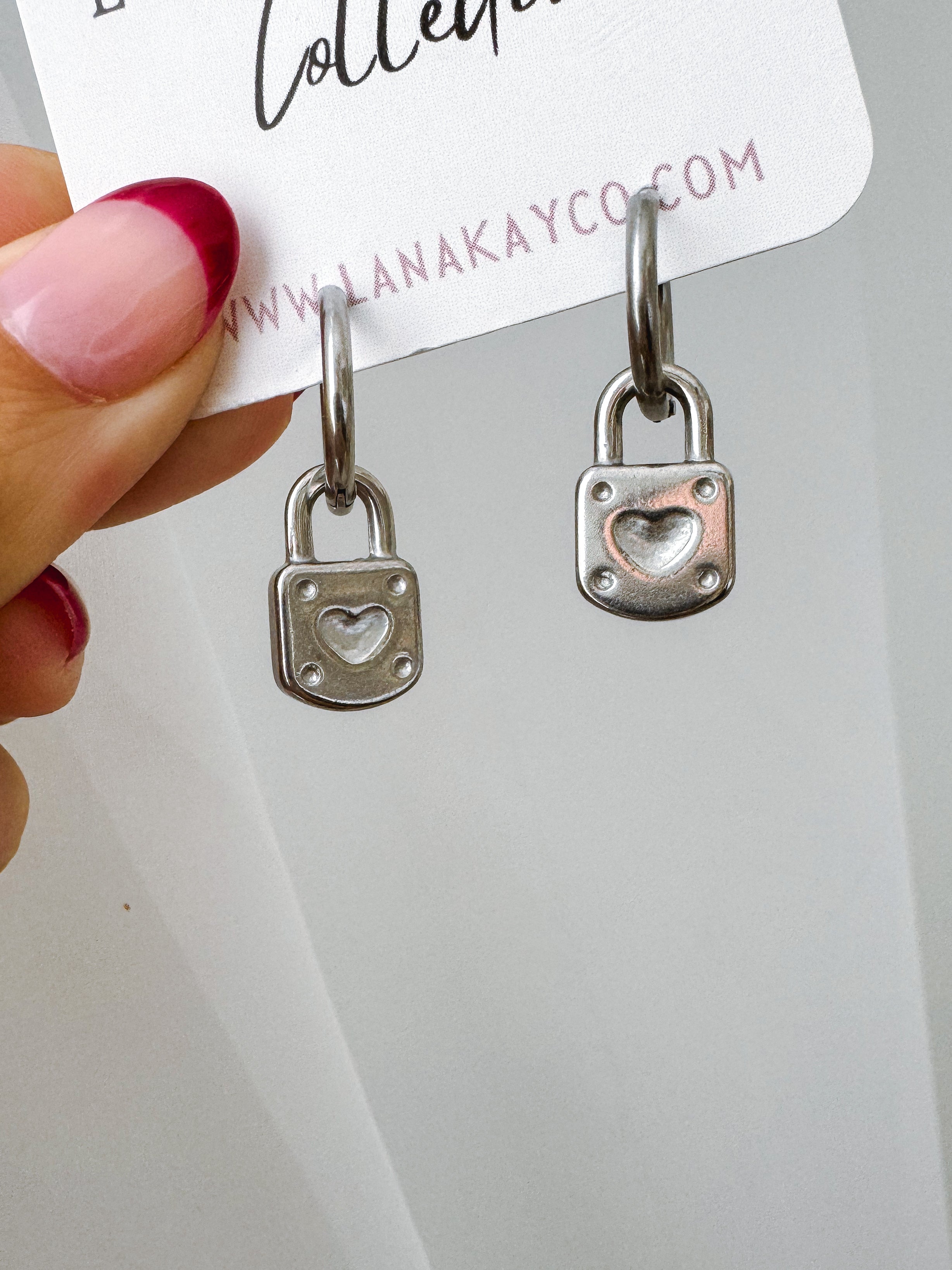 Emmie - Waterproof Multiway Love Heart Lock Hoops