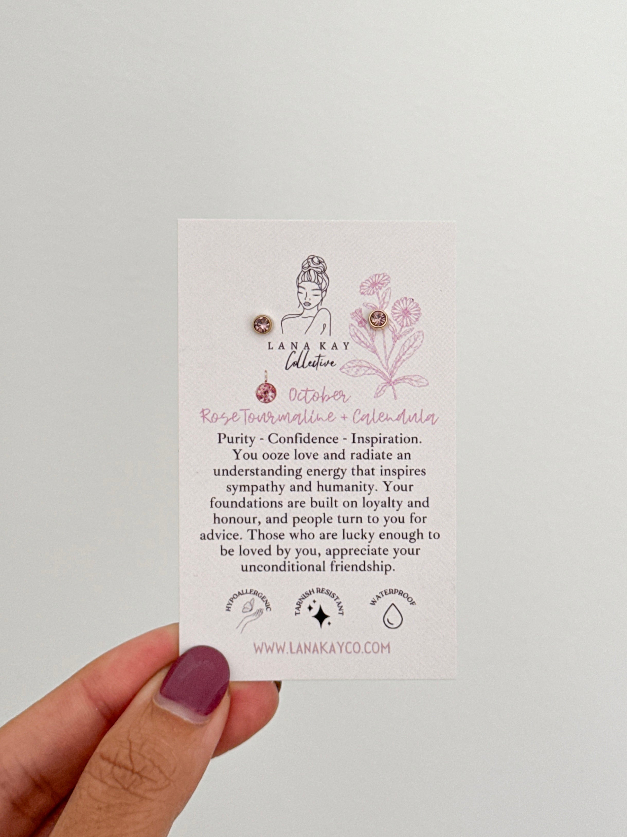 Birthstone Waterproof Earrings (Studs)