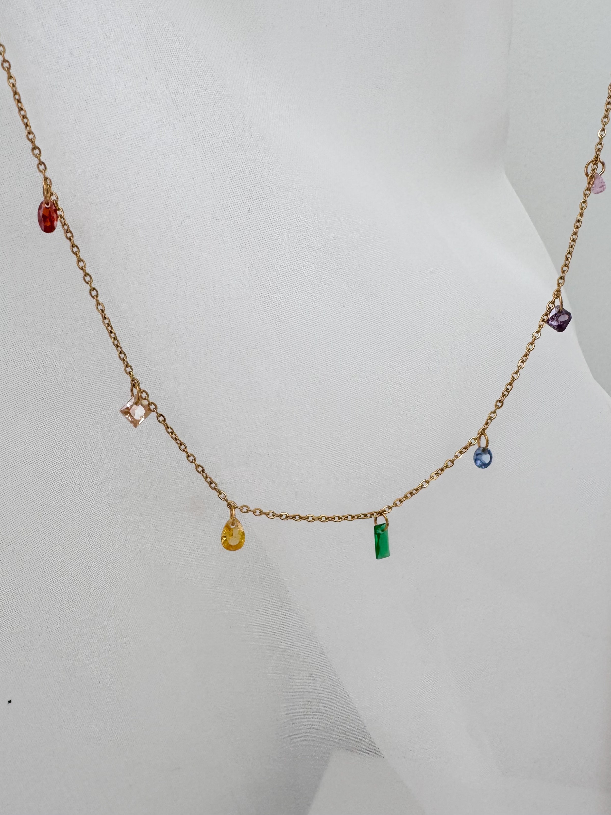 Ari - Waterproof Rainbow Stone Choker