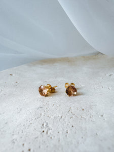 Izzy - Waterproof Champagne Crystal Studs