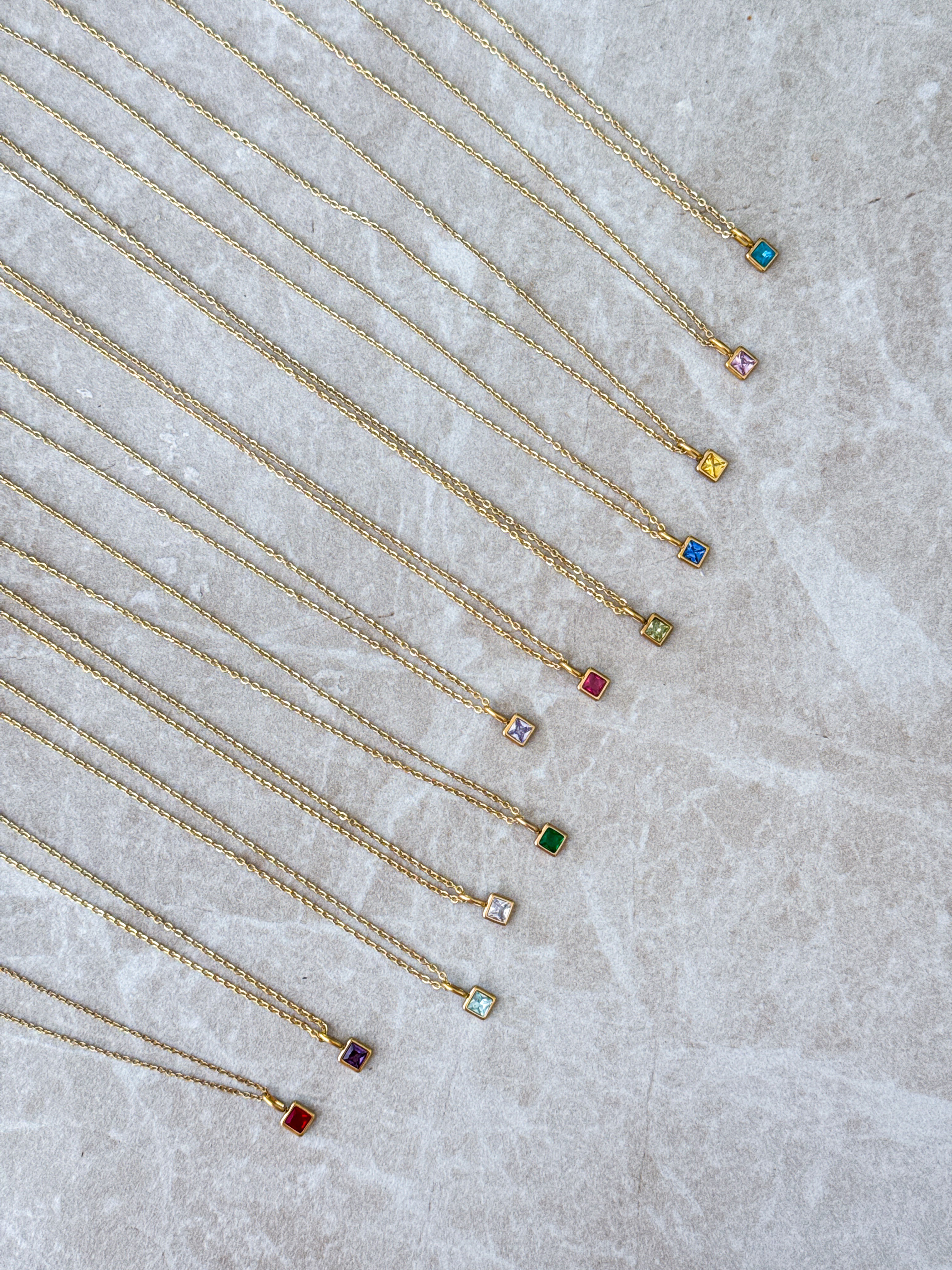 Birthstone Pendant - Multiway Waterproof Necklace