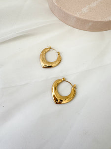 Olivia - Waterproof Dimpled Diamond Statement Hoops