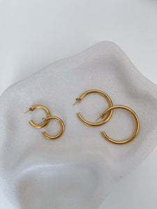 Hazel - Waterproof Chunky Statement ‘C’ Hoops