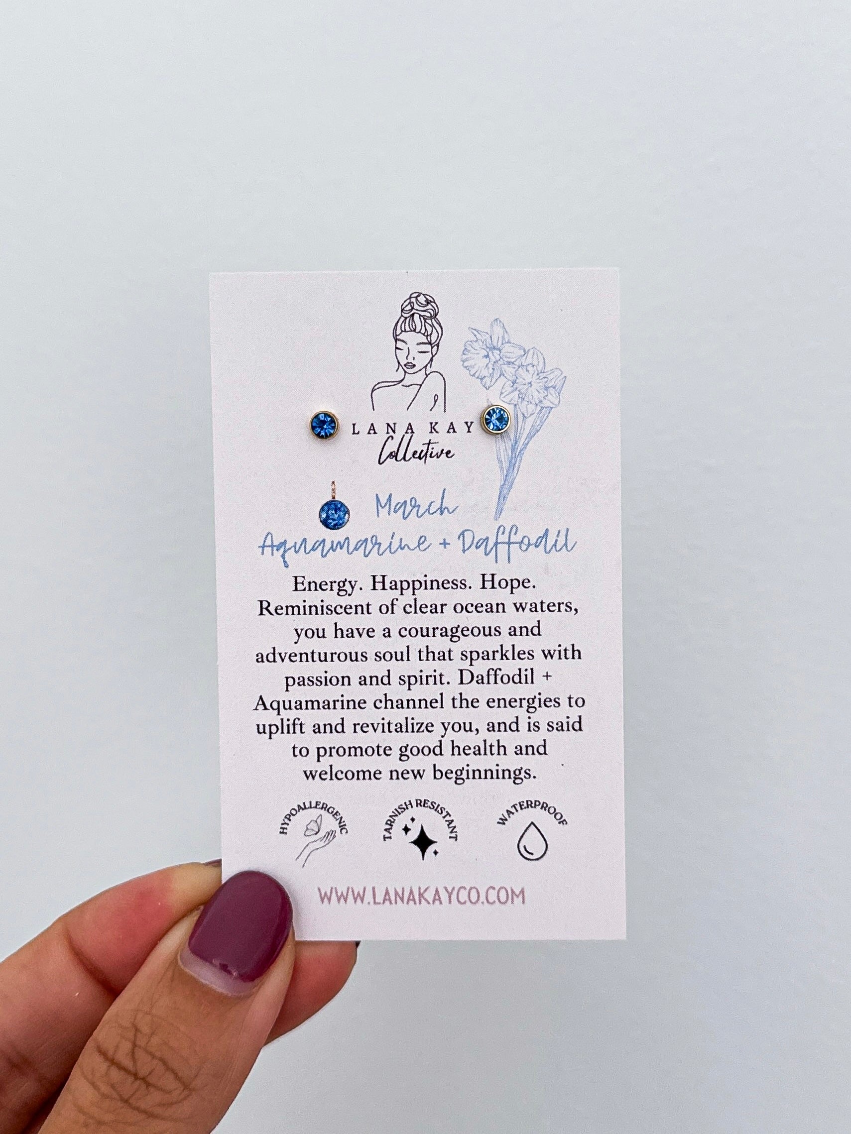Birthstone Waterproof Earrings (Studs)