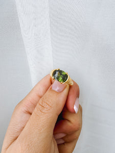 Bobbi - Waterproof Sage Olive Green Statement Gemstone Ring