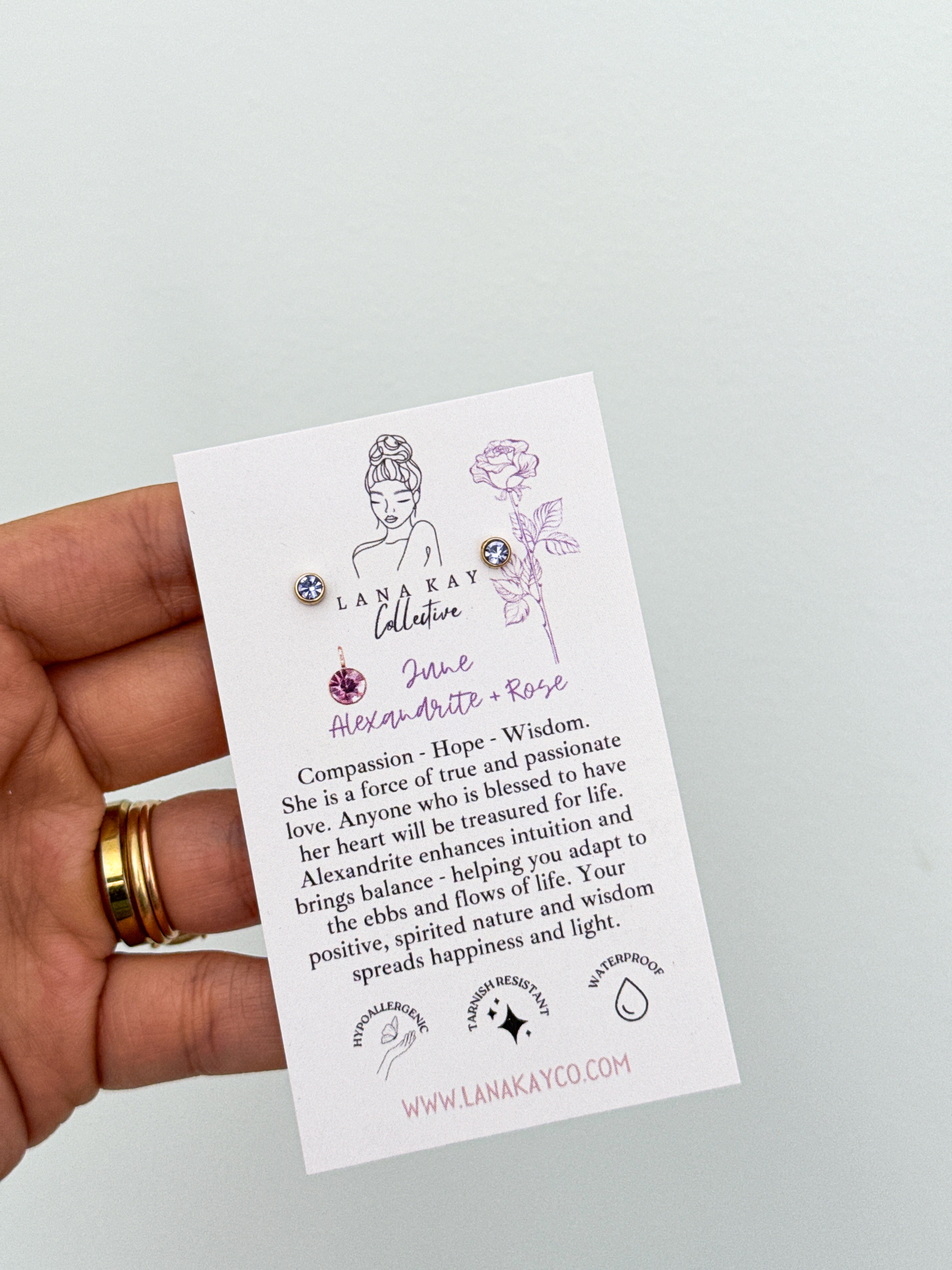 Birthstone Waterproof Earrings (Studs)
