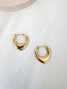 Olivia - Waterproof Dimpled Diamond Statement Hoops