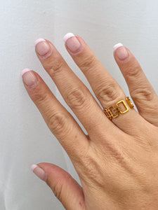 Michelle - Waterproof Resizable Oval Statement Ring