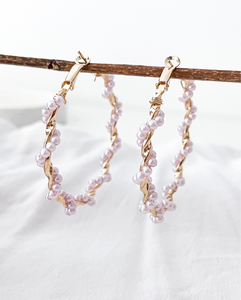 Talle - Twisted Pearl Hoops