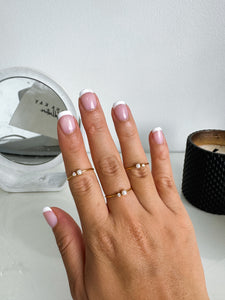 Julie - Waterproof Mini Pearl and Stone Ring