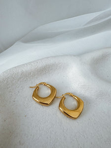 Grace - Waterproof Plain Diamond Statement Hoops