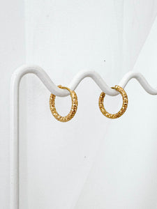 Nancy - Waterproof Embossed Mini Hoops