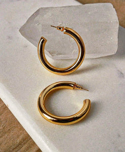 Hazel - Waterproof Chunky Statement ‘C’ Hoops