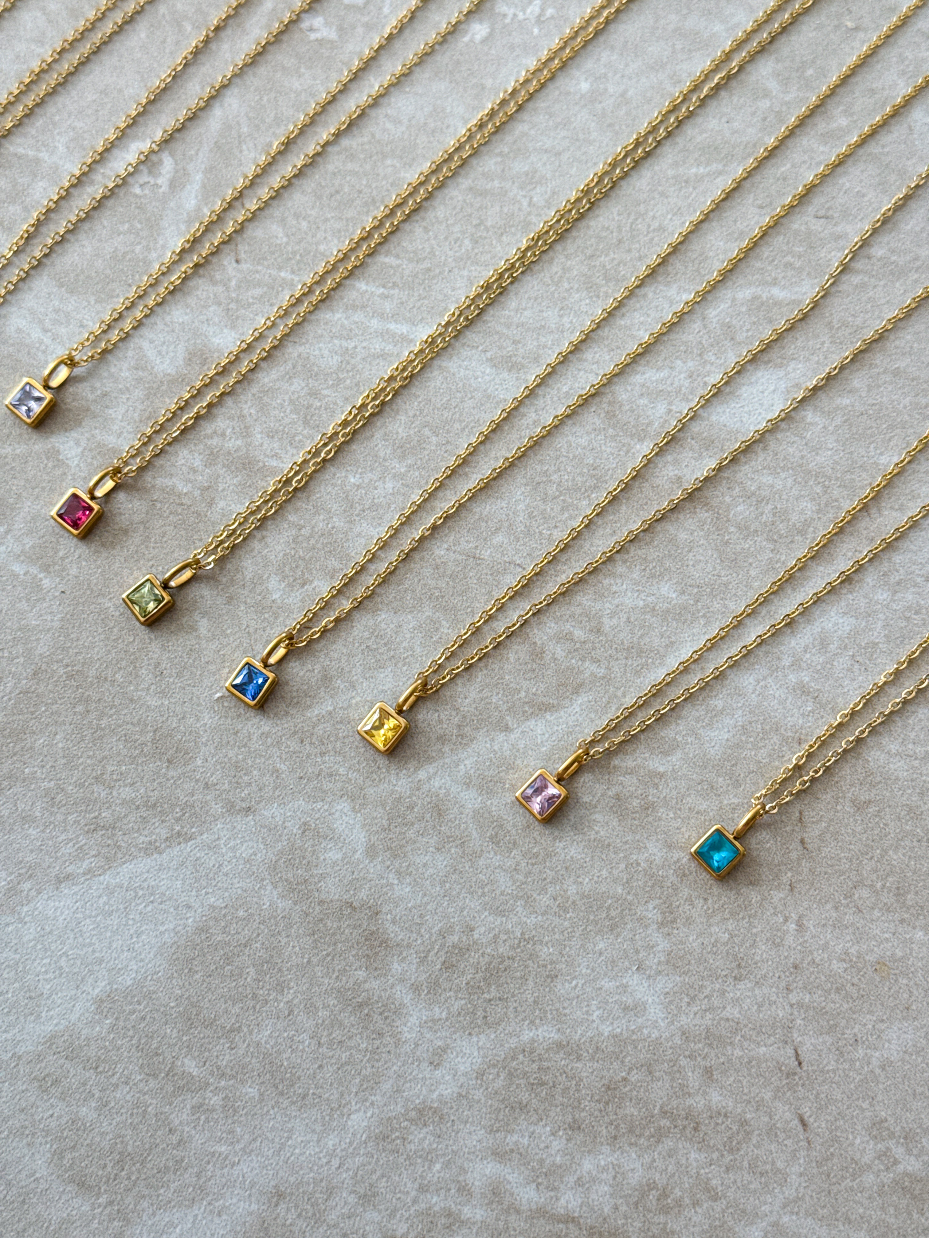 Birthstone Pendant - Multiway Waterproof Necklace