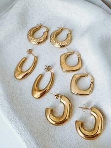 Lien - Waterproof Elongated Statement Hoops