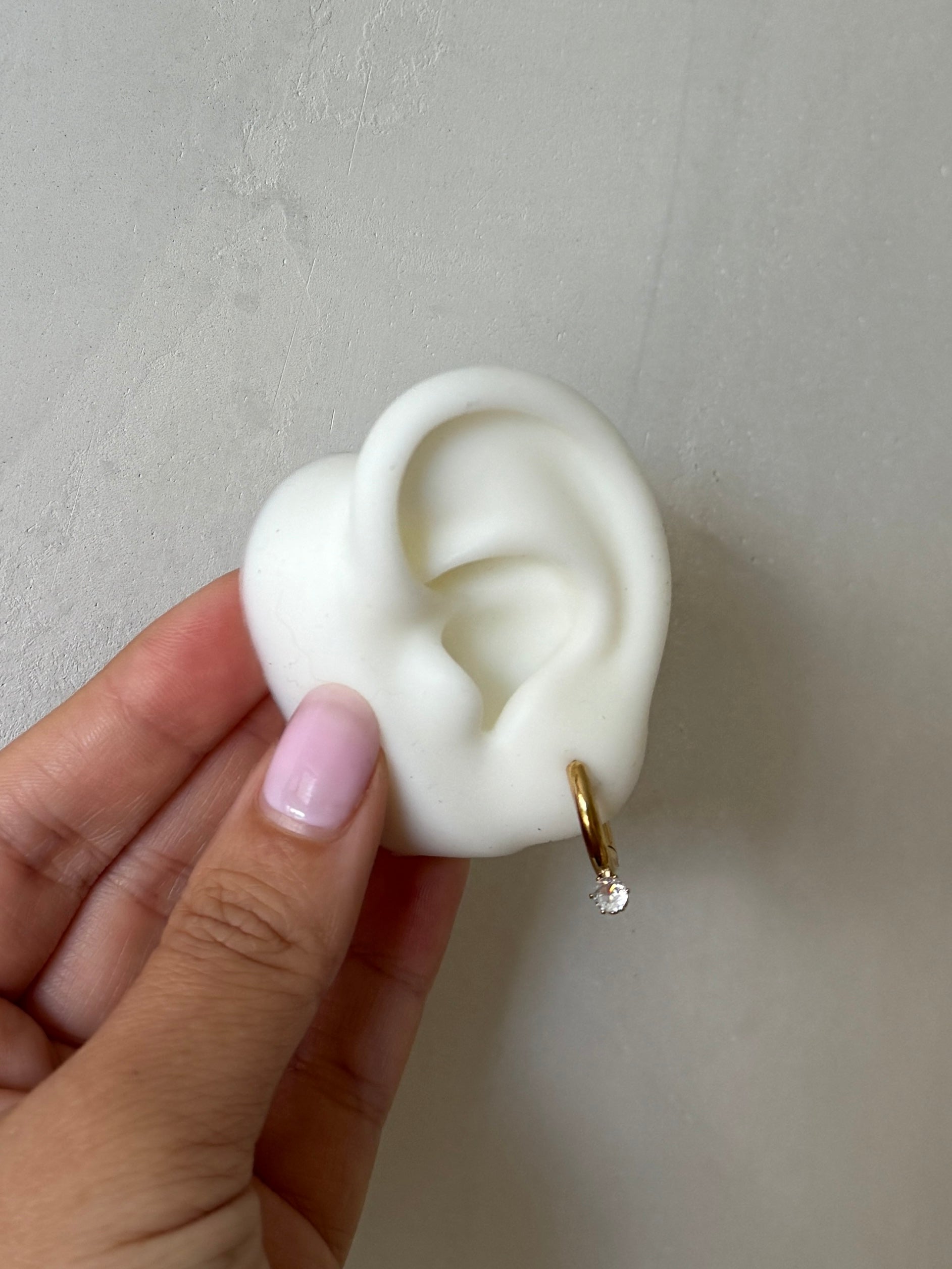 Beatrice - Waterproof Circle Stone Mini Hoops