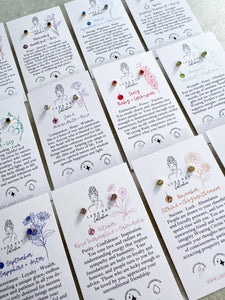 Birthstone Waterproof Earrings (Studs)