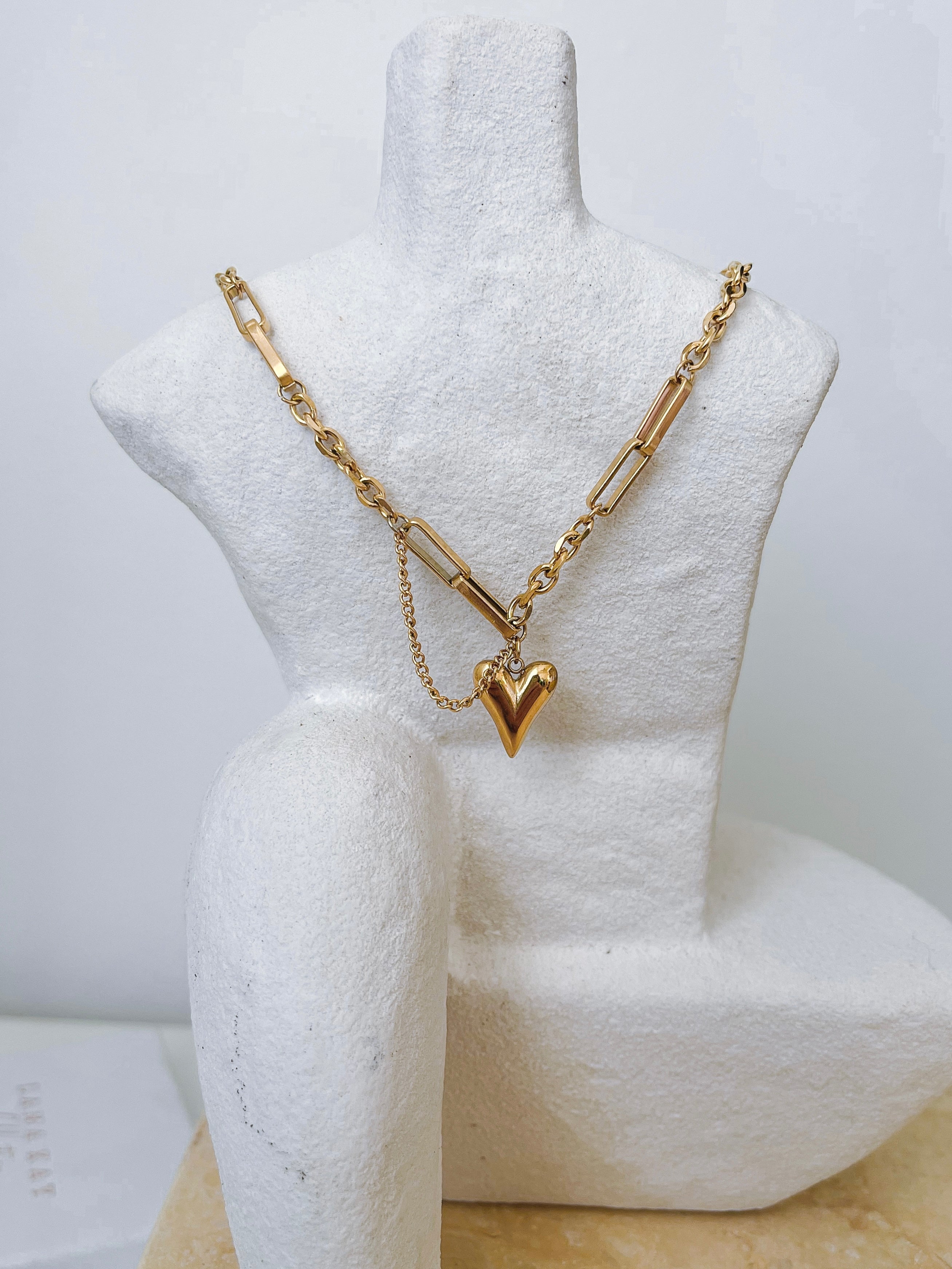 Melina - Waterproof Statement Heart Chain Necklace