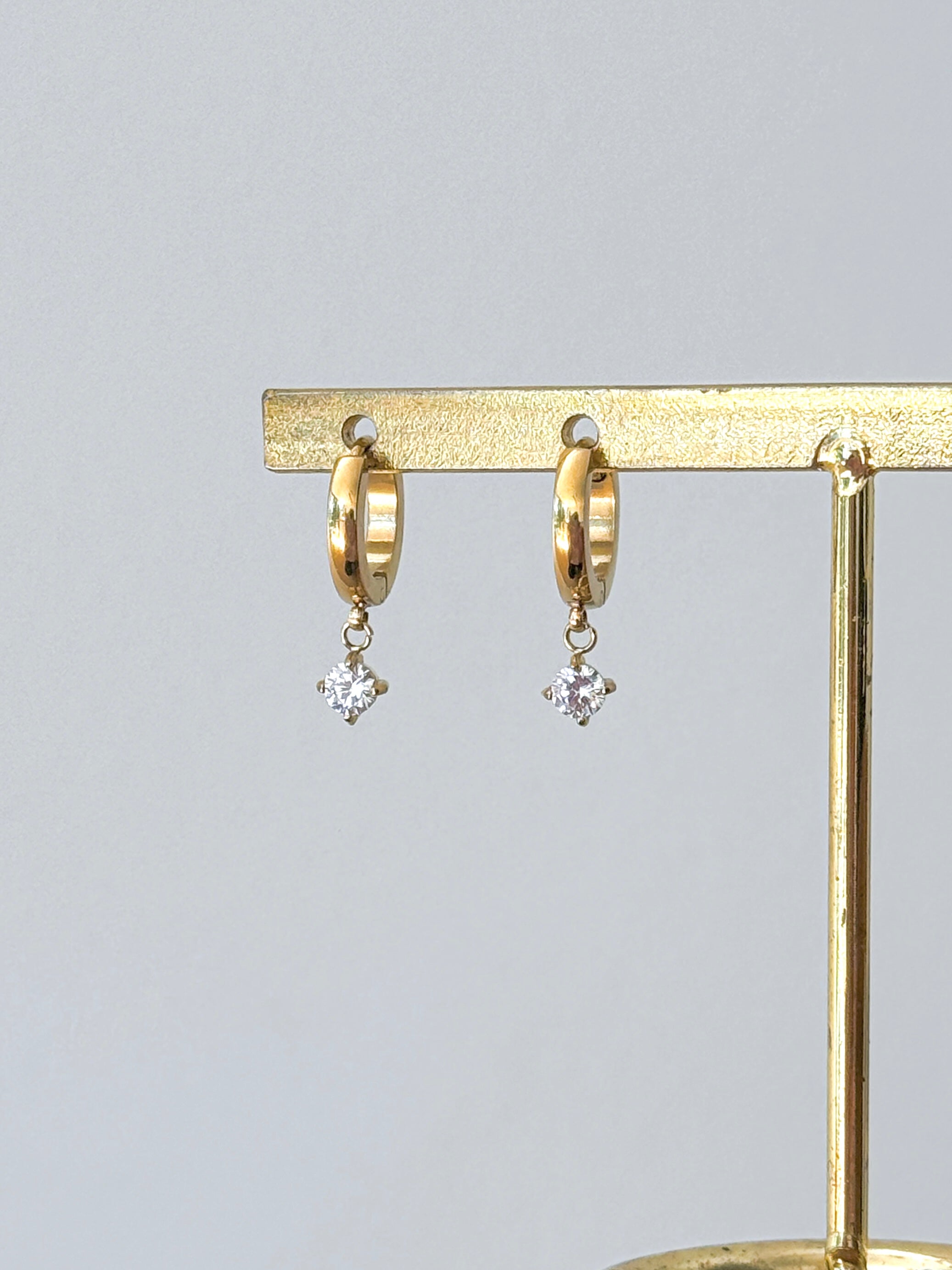 Kelsey - Waterproof Circle Stone Mini Hoops