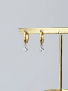 Kelsey - Waterproof Circle Stone Mini Hoops