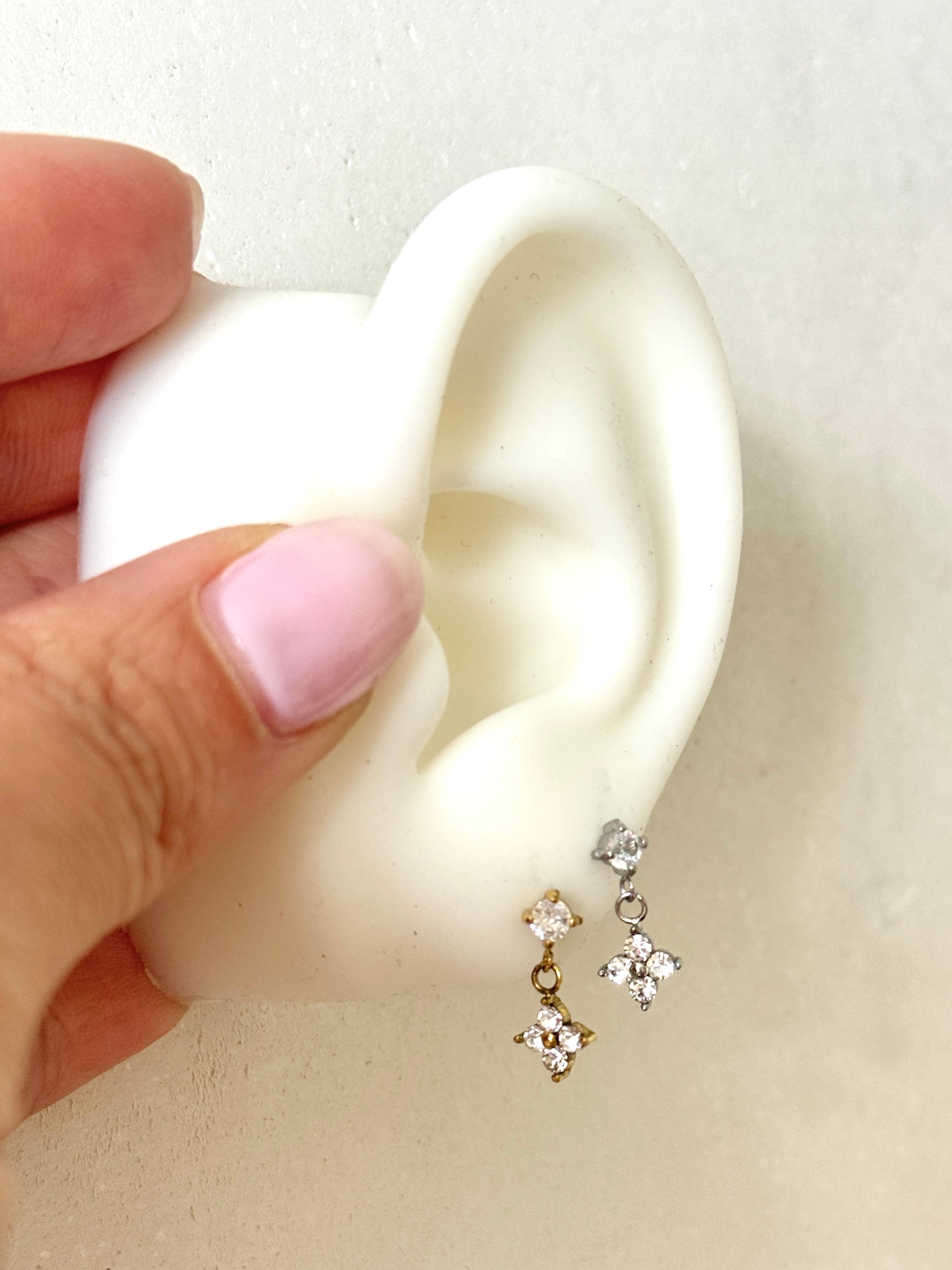 Tiffany - Waterproof Flower Clover Dangle Studs