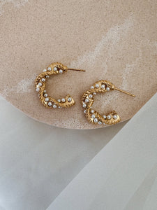 Aloha - Pearl Twine Hoops