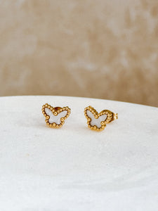 Isabelle - Waterproof Studded Butterfly Studs