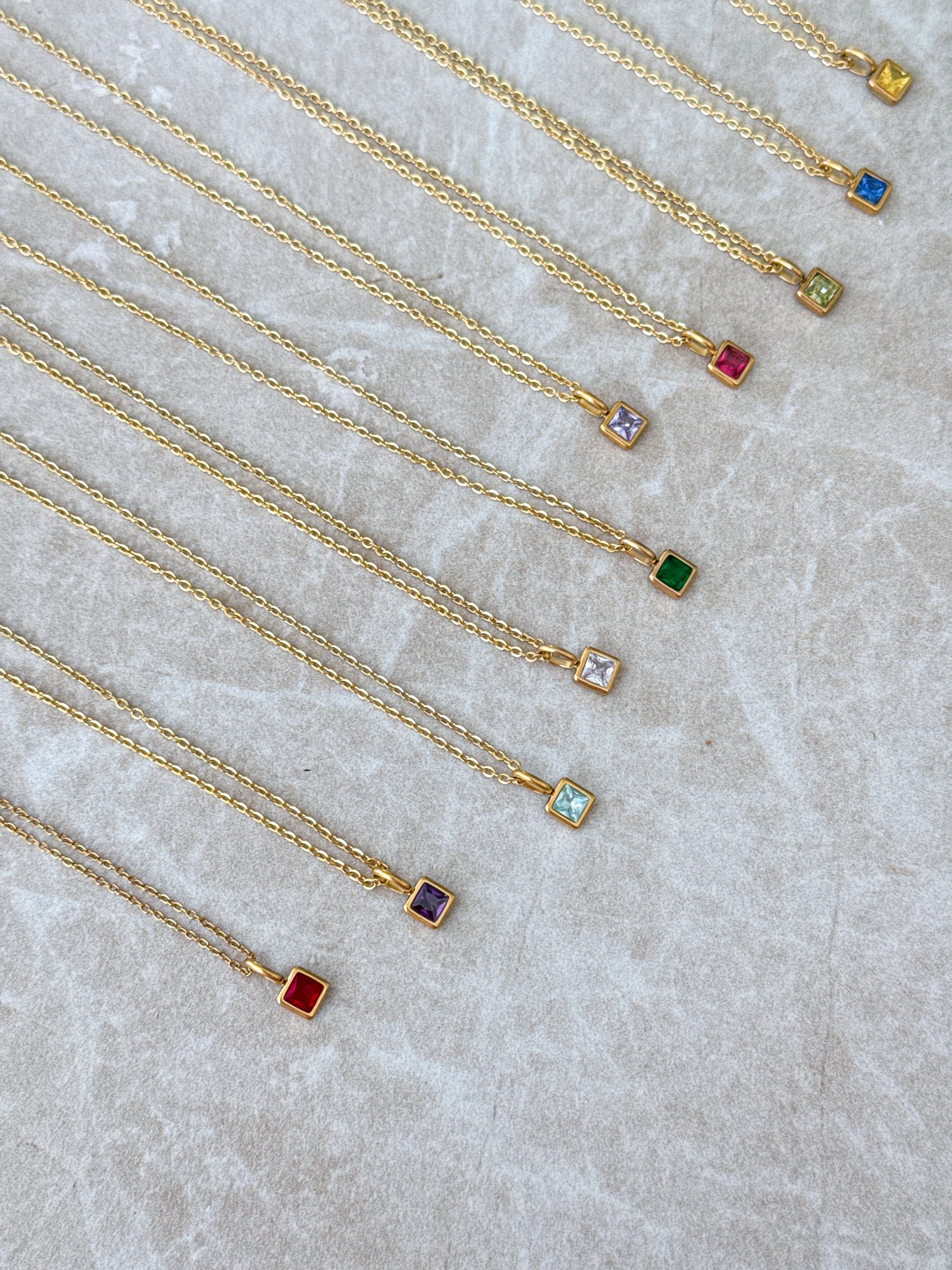 Birthstone Pendant - Multiway Waterproof Necklace