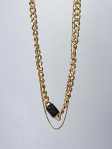 Carly - Waterproof Black Oynx Double Layer Necklace Stack