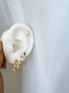 Chiara - Waterproof Pearl Helix Stud