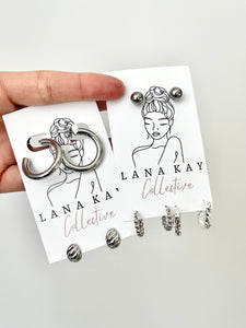 Ariana - Waterproof Mini Dome Croissant Studs