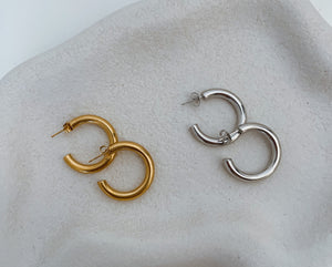 Hazel - Waterproof Chunky Statement ‘C’ Hoops