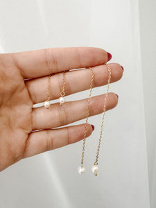 Milovat (Mini) - Waterproof Pearl and Chain Earrings