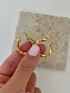 Sophie - Waterproof Twisted Statement Hoops