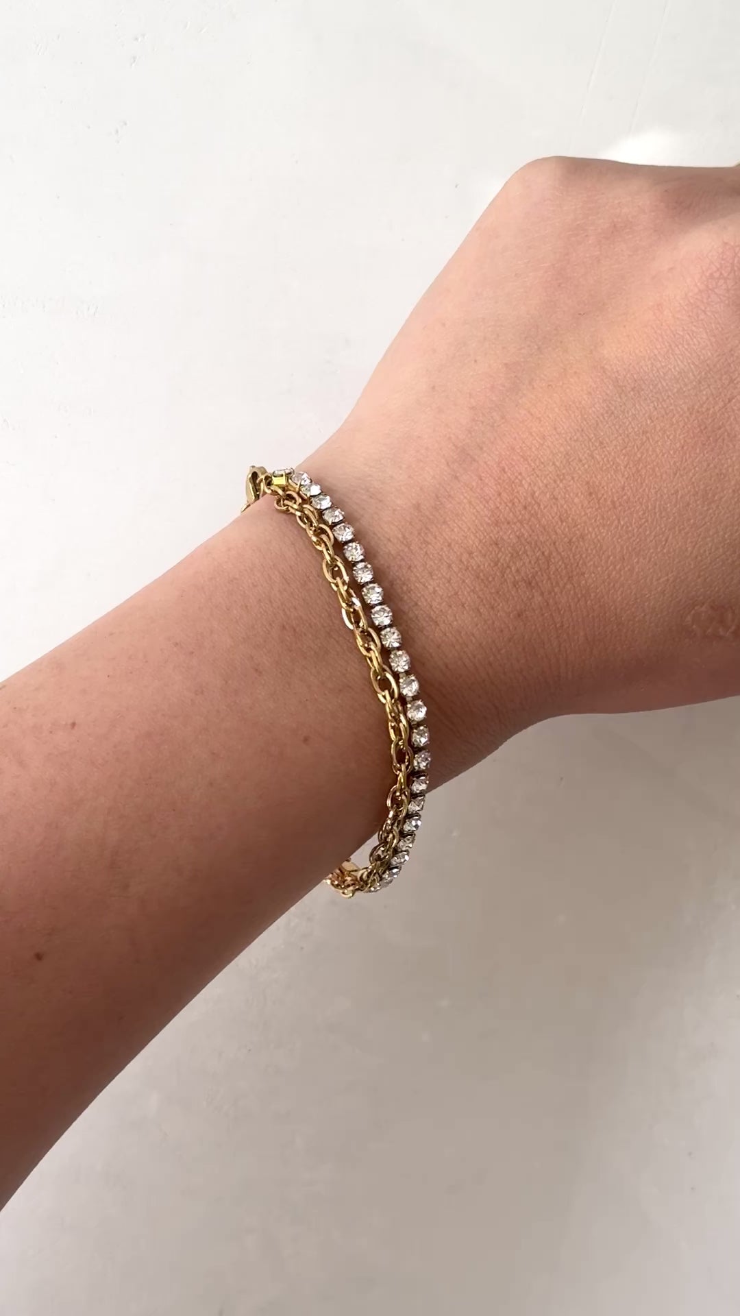 Kyra - Waterproof 2 in 1 Double Layer Crystal Stone Tennis Bracelet