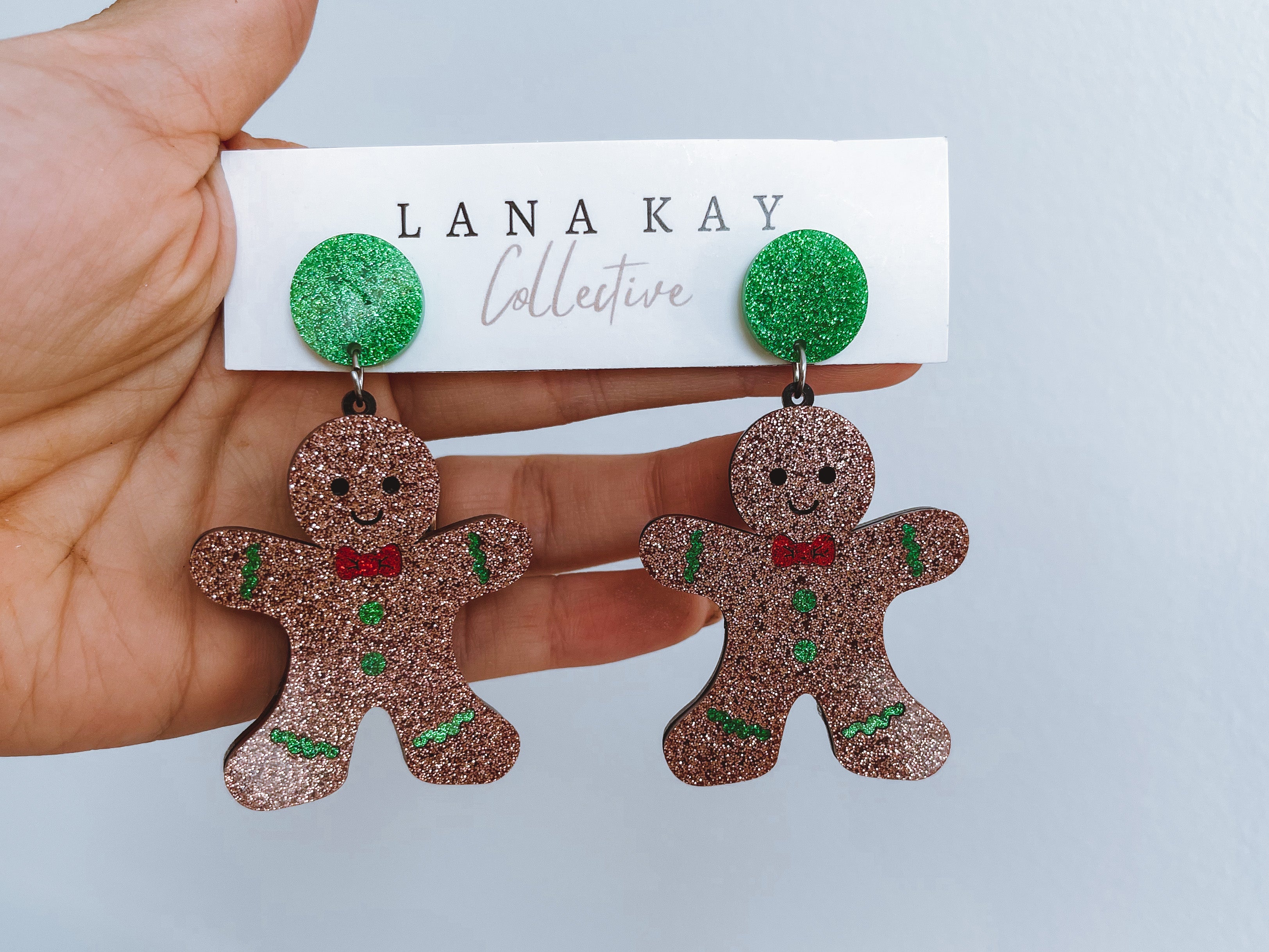 Christmas Gingerbread Man Drop Earrings