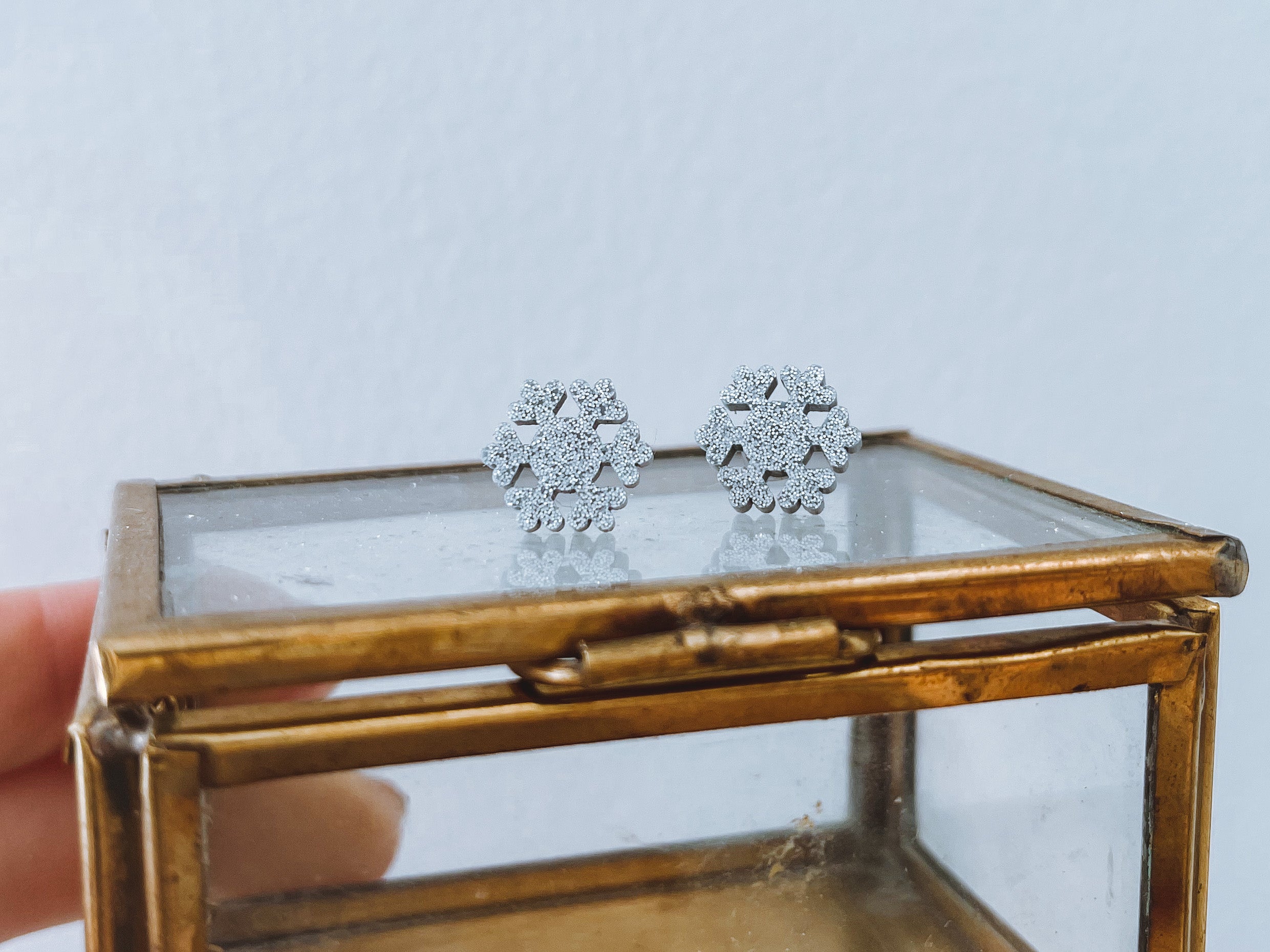 Sparkly Snowflake Studs