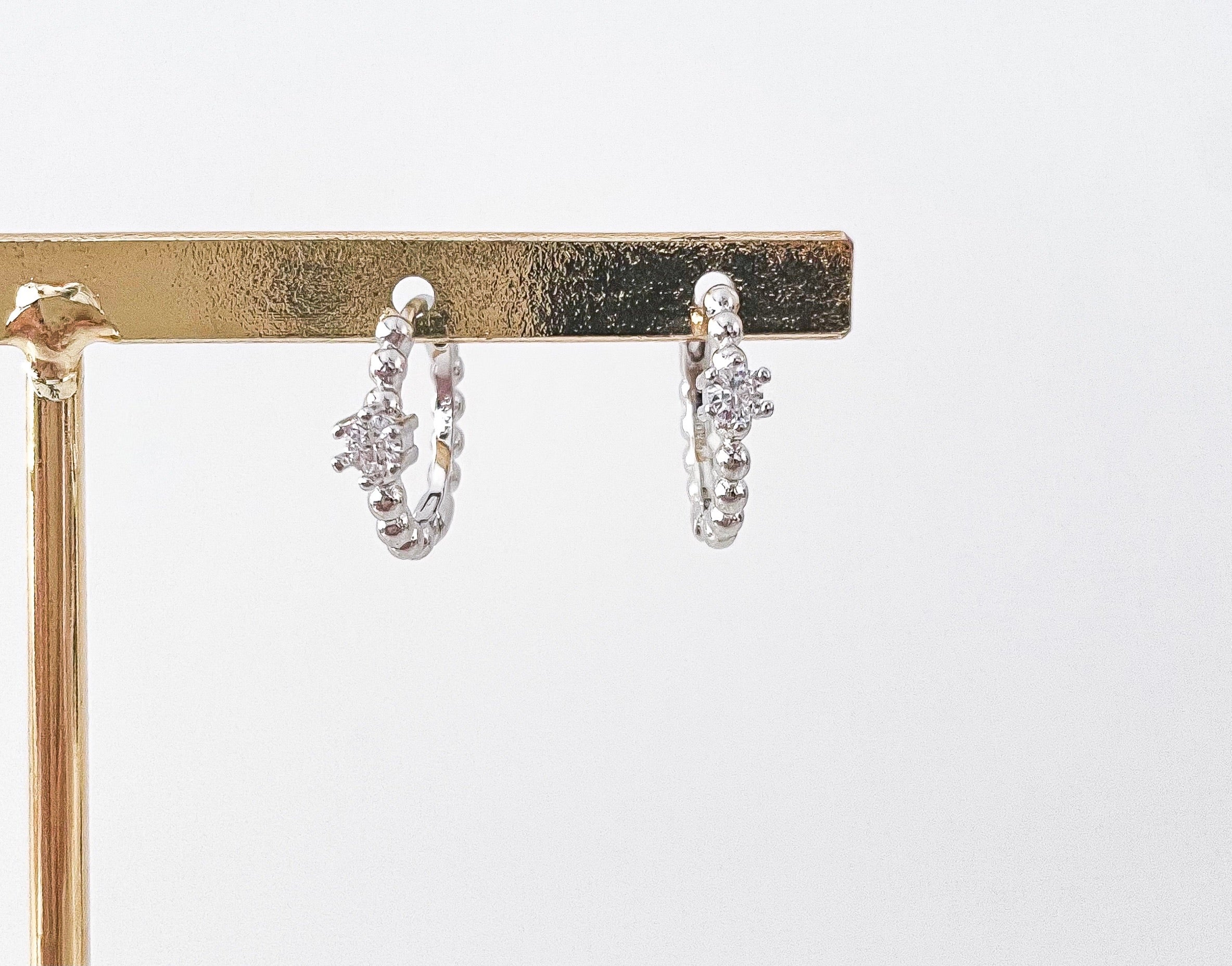 Maria - Studded Gem Mini Hoops