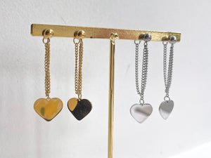 Hannah - Waterproof Heart Chained Studs