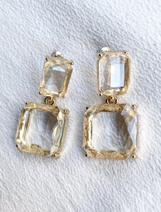 Santorini - Clear Double Stone Earrings